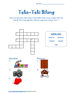 Teka Teki Silang Untuk Anak Sd Kelas 1 - Soal Rumit