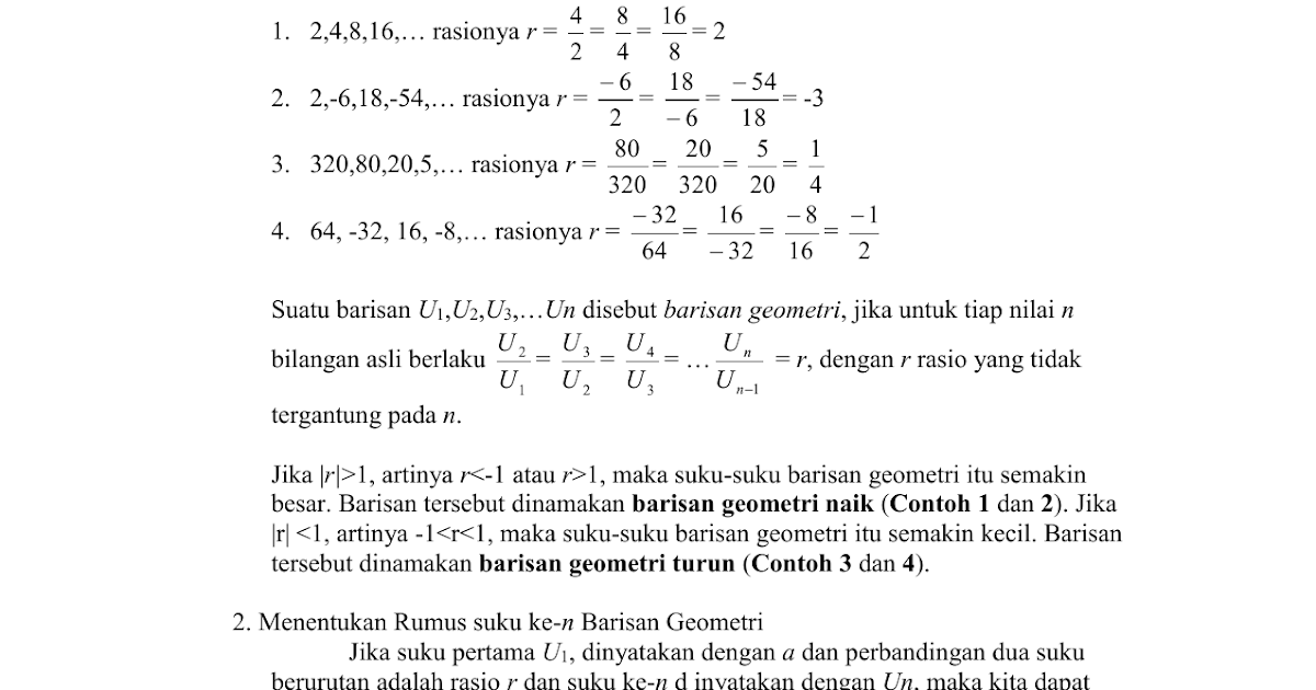 Rumus Barisan Aritmatika Dan Contoh Soal