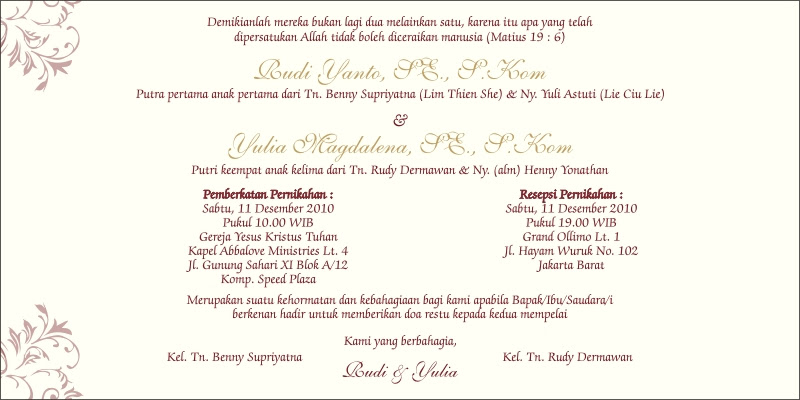 Undangan Pernikahan Kristen