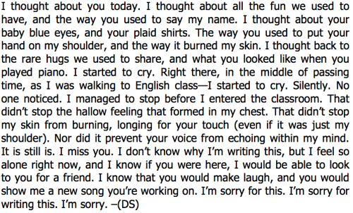 Journal with quotes, poetry, lyrics. : "When I look up at the stars, I