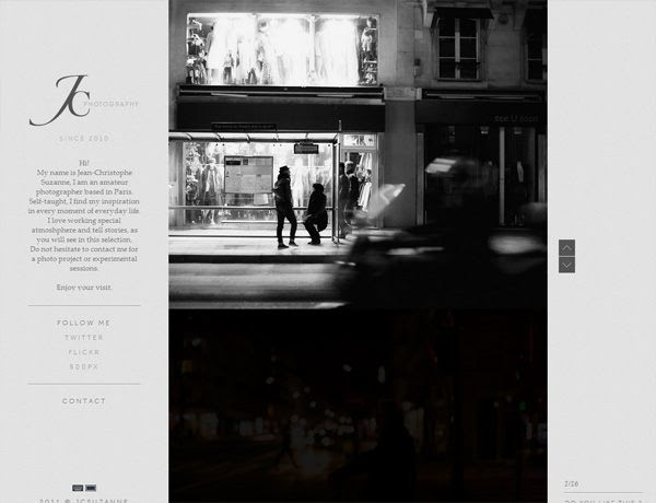 Clean website design example: JC Photography