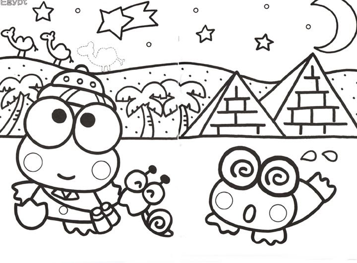 Hello Kitty And Keroppi Coloring Pages