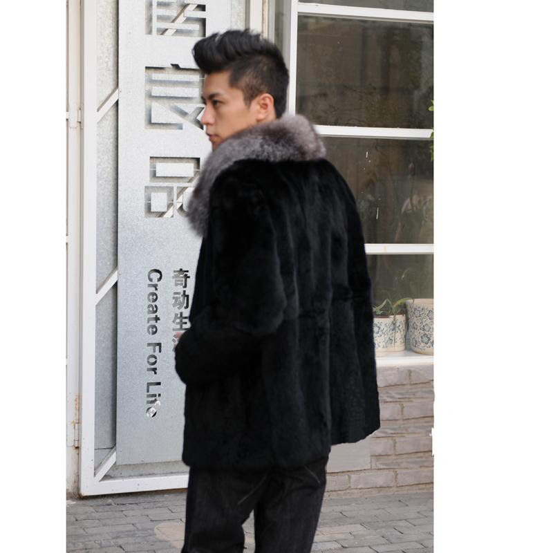 高い品質コスプレ衣装: 高品質メンズミンクファーコート防寒アウター通販 ブラック