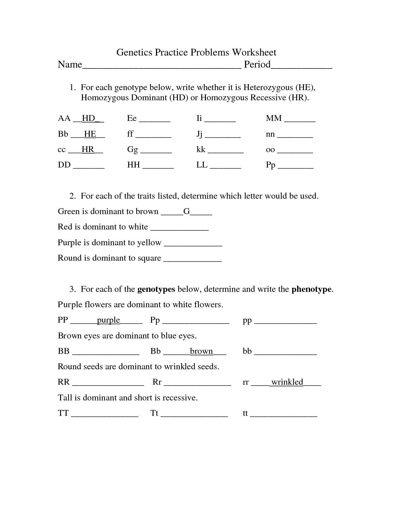 11 Best Images of The Genetic Code Worksheet Answers Breaking the For Genetics Problems Worksheet Answers