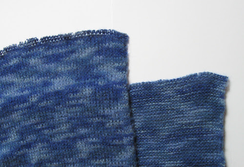 Sweater knit fabric close up