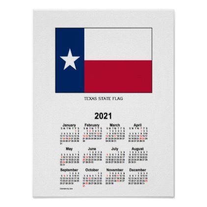 Texas State 2021 Calendar | Calendar 2021