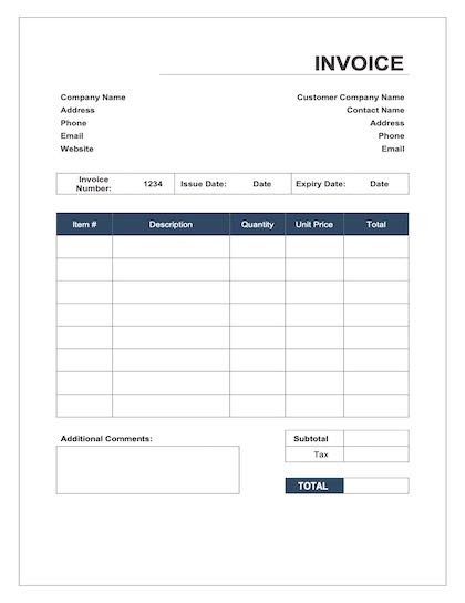 [Download 26+] Download Microsoft Excel Blank Invoice Template Word