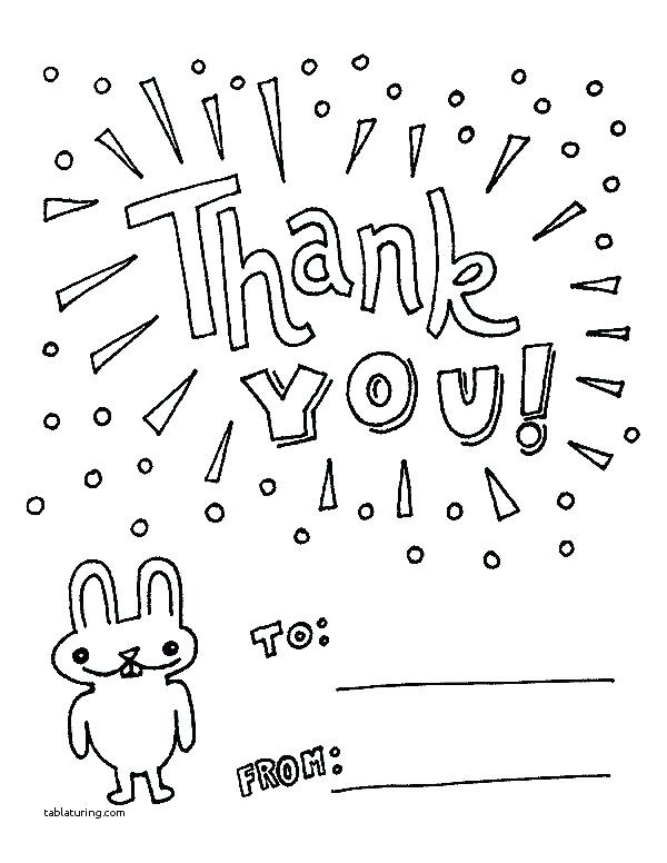 Thank You Card Coloring Printable : thank you card coloring page