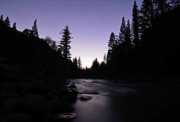 Kings river at sunset, Kings Canyon California Kings river at sunset, Kings Canyon California