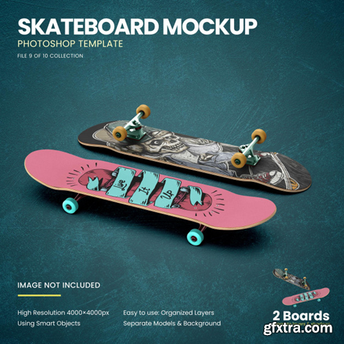 Download Skateboards on the floor mockup Premium Psd
