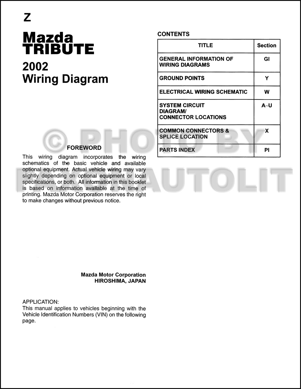 Wiring Diagram PDF: 2003 Mazda Tribute 4wd Wiring Diagram