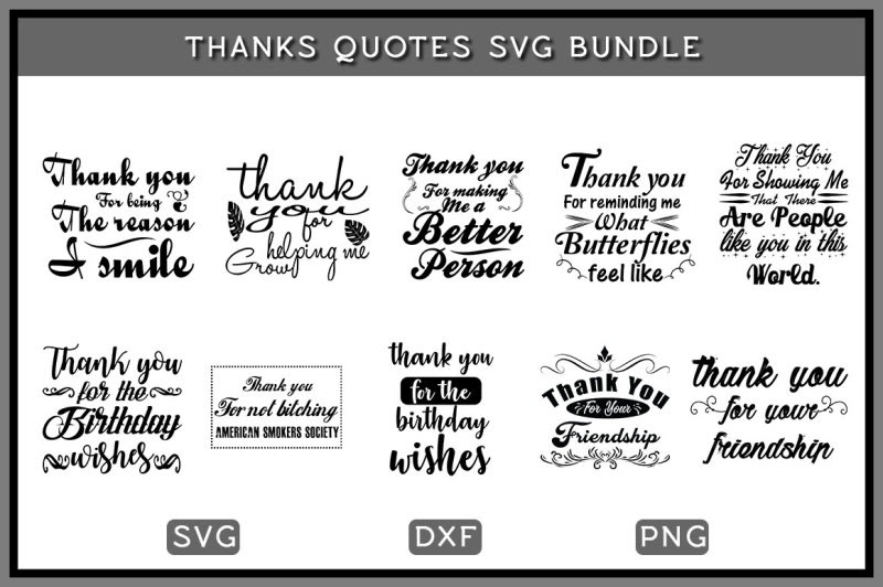 Free Thanks Quotes SVG Bundle Crafter File - Download Free Thanks