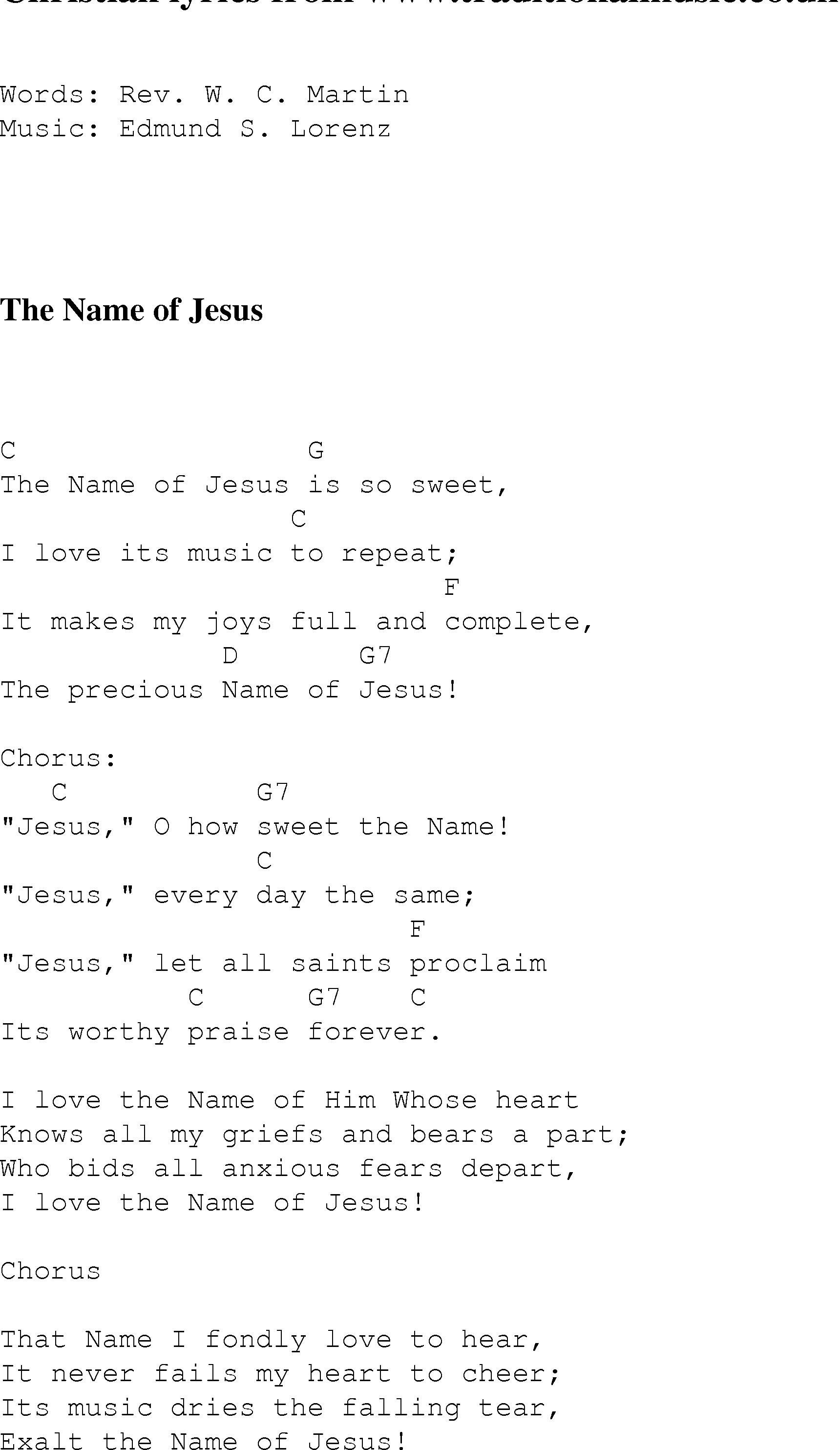 [10000印刷√] his name is jesus lyrics and chords 157964Say the name of