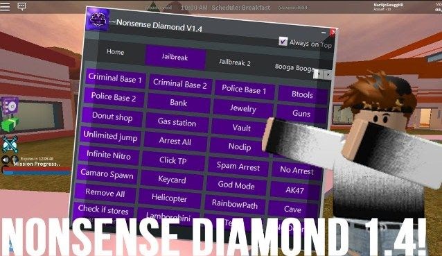 Roblox Hack Nonsense Diamond Download Roblox Robux Generator - roblox prison life btools hack where to get robux gift