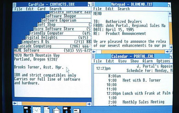 Em 20 de novembro de 1985, dois anos após o anúncio inicial, a Microsoft lançou o Windows 1.0. Bill Gates afirmou à época: 'É um software único, desenhado para o usuário sério de computadores' (Foto: Divulgação/Microsoft) Em 20 de novembro de 1985, dois anos após o anúncio inicial, a Microsoft lançou o Windows 1.0. Bill Gates afirmou à época: 'É um software único, desenhado para o usuário sério de computadores' (Foto: Divulgação/Microsoft)