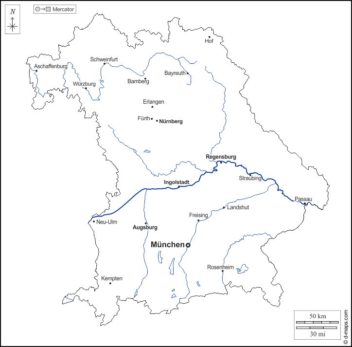 Bayern Karte Flüsse - Karte Flüsse In Deutschland | Karte 2020