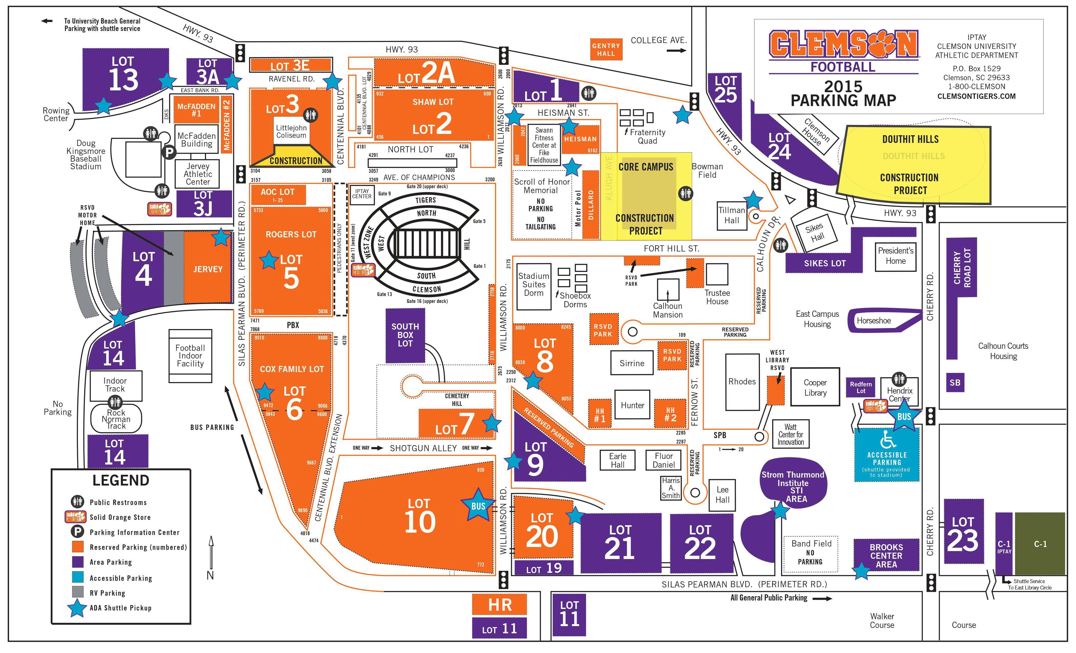 Clemson Football Parking Map Map Of The World 46440 Hot Sex Picture
