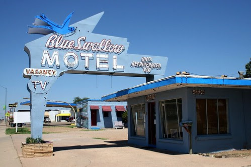 the blue swallow motel neon sign