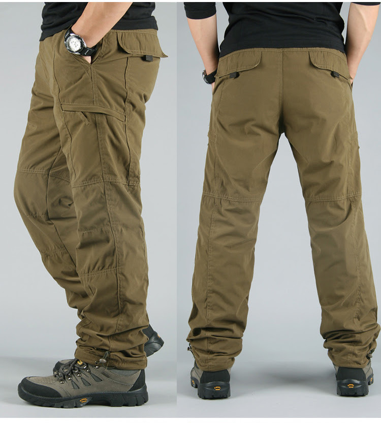 Plus Size 6XL Men's Cargo Pants Winter Thicken Fleece Cargo Pants Men ...