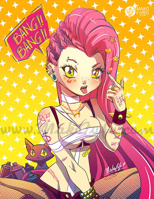 Punk Anime Girl Art