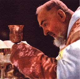 Padre Pio offers Mass