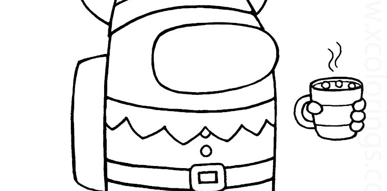 Among Us Coloring Pages Christmas Elf - Coloring pages
