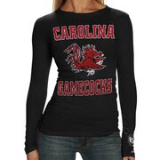 South Carolina Gamecocks Ladies Black Distressed University Logo Long Sleeve T-Shirt