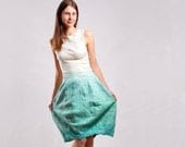 Felted mint dress, white and mint, summer fashion, mint aqua romantic nuno felted dress - Baymut Felted mint dress, white and mint, summer fashion, mint aqua romantic nuno felted dress - Baymut