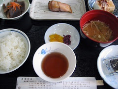 the Japanese breakfast 朝食