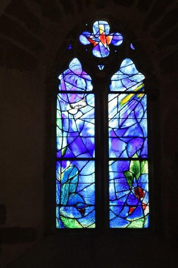 La Chapelle du Saillant, Voutezac, Correze, France. Stained glass by Marc Chagall