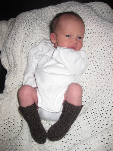 Niece with socks that fits!