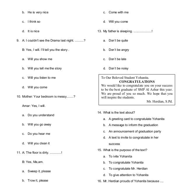 Contoh Soal Bahasa Inggris Asking And Giving Opinion