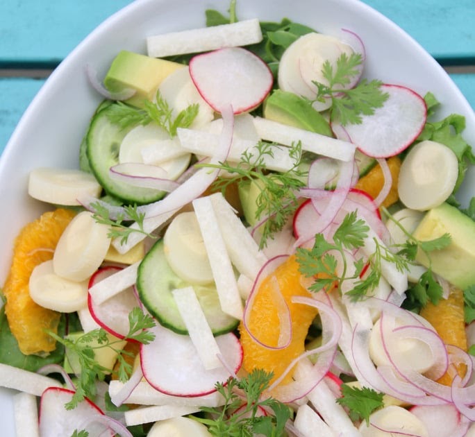 Latin Chopped Salad With Hearts Of Palm Jicama And Avocado Laylitas Recipes Natural Recipes