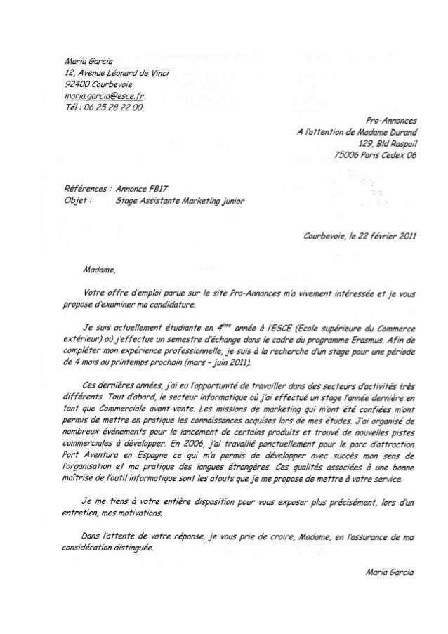 Lettre De Motivation Emploi Biocoop  Z Soalan