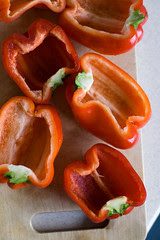 Täidetud paprikad valmimisjärgus / Stuffed peppers in the making