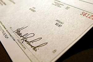 An example of a cheque.