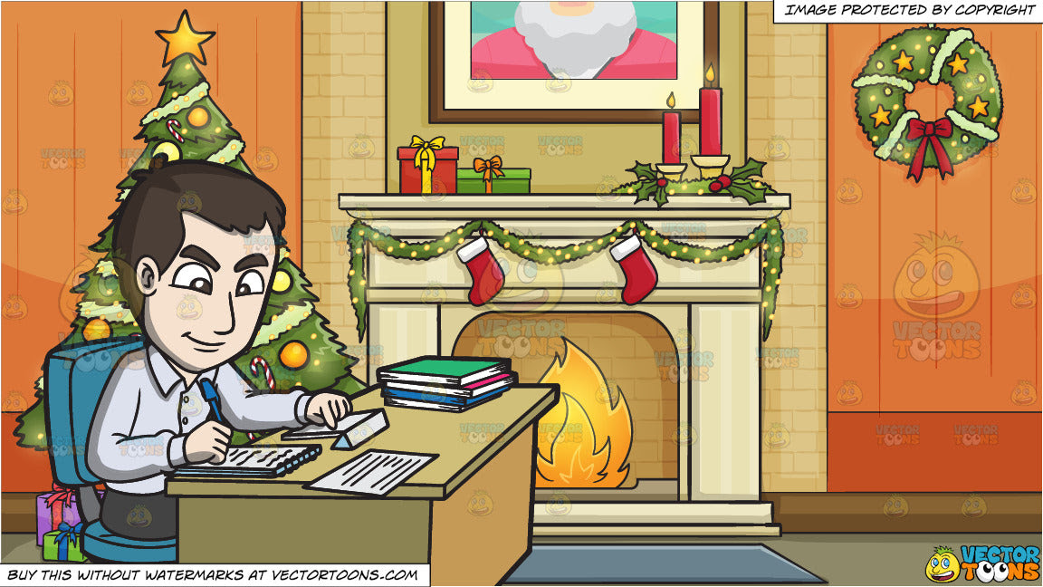 Office Christmas Meal Cartoon