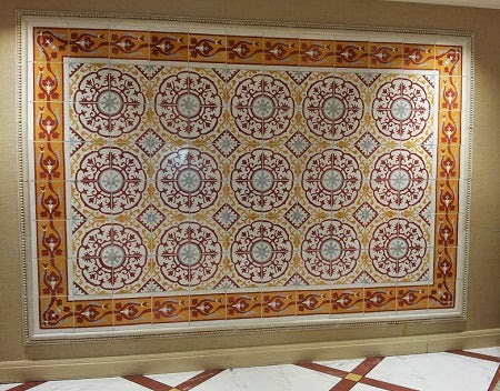 A wall tile mural installation at the Tropicana of Cuban Heritage Cement Tile A wall tile mural installation at the Tropicana of Cuban Heritage Cement Tile