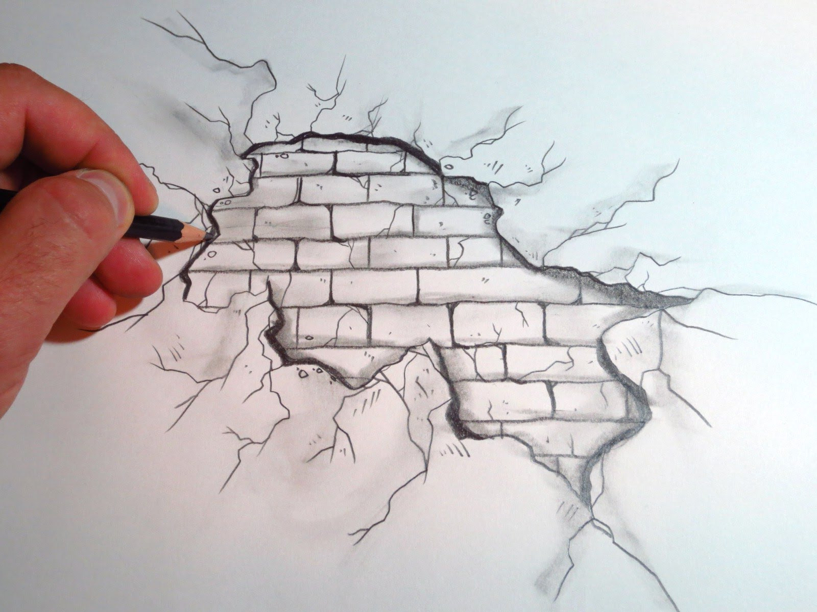 How To Draw A Brick Wall 3d