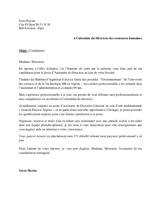 Lettre De Motivation Etudiant Ressources Humaines  Soalan ba