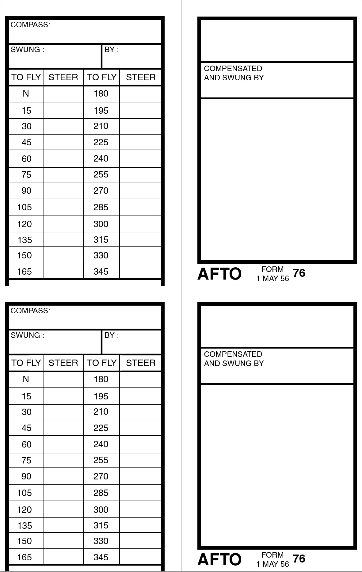 Compass Deviation Card Template Within Compass Deviation Card Template