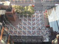 Looking down