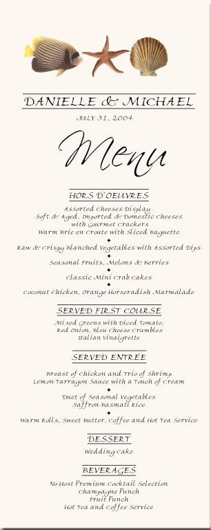Tropical Fish Wedding Menu Cards Tropical Fish Tropical Fish Wedding Menu Cards Tropical Fish