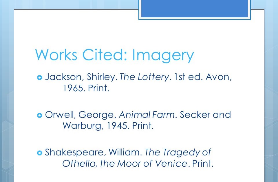 Works Cited Literary Definition