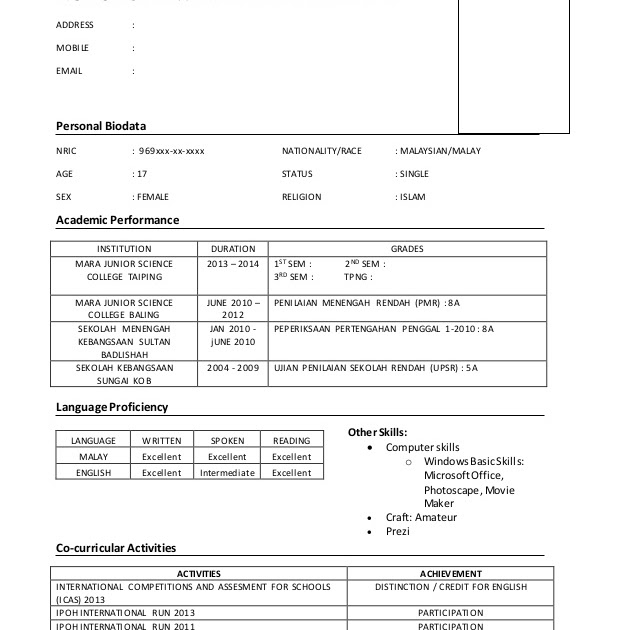 Contoh Resume Yang Betul - Rasmi V