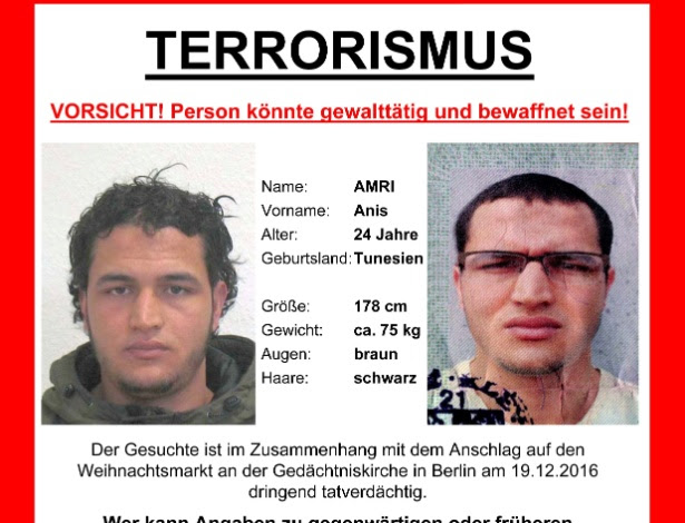 Na quinta, a Alemanha informou que documentos de Amri foram achados no caminhão