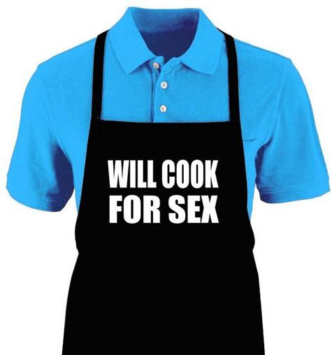 Will Cook for Sex apron | Tacky Harper's Cryptic Clues