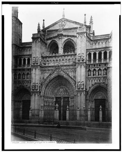 Catedral de Toledo (fachada) en el siglo XIX. Fotografía de Jean Laurent. The Library of Congress of the United States of America