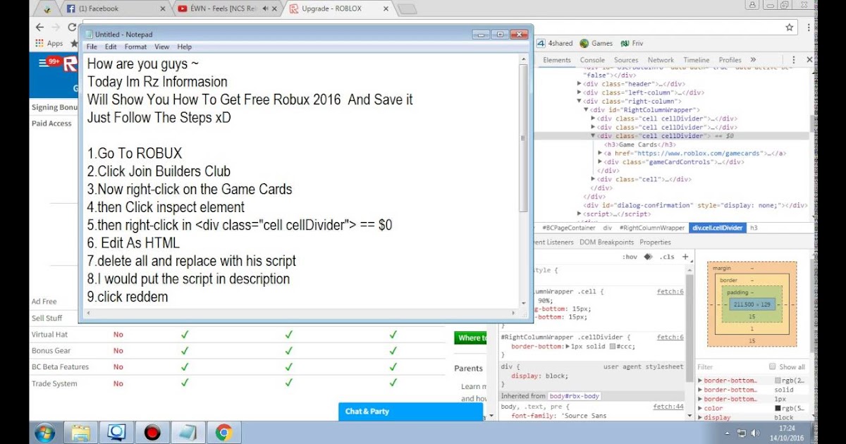 How To Get Robux Using Inspect Element