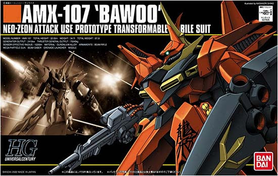 Bandai HG AMX-107 Bawoo English Color Guide & Paint Conversion Chart